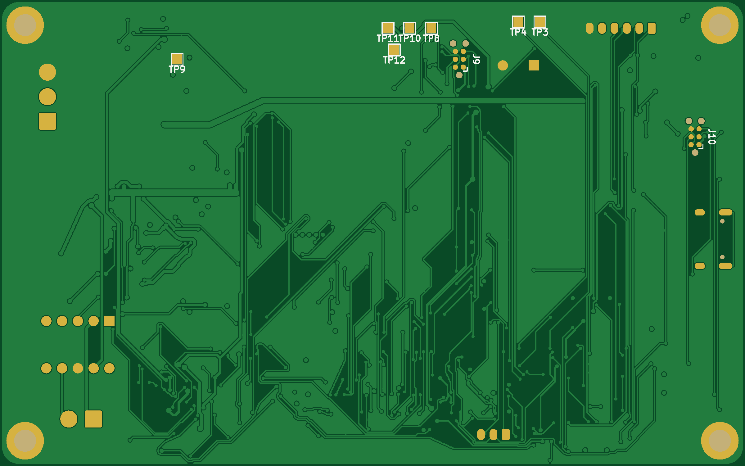 The Vieve circuit board layout, bottom side, with its components and their reference labels.